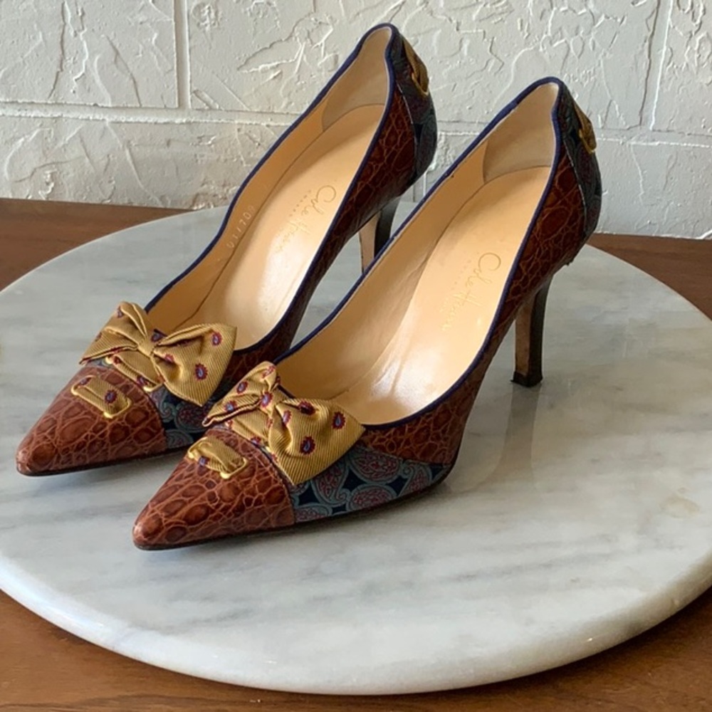 COLE HAAN Crocodile Pattern Heels